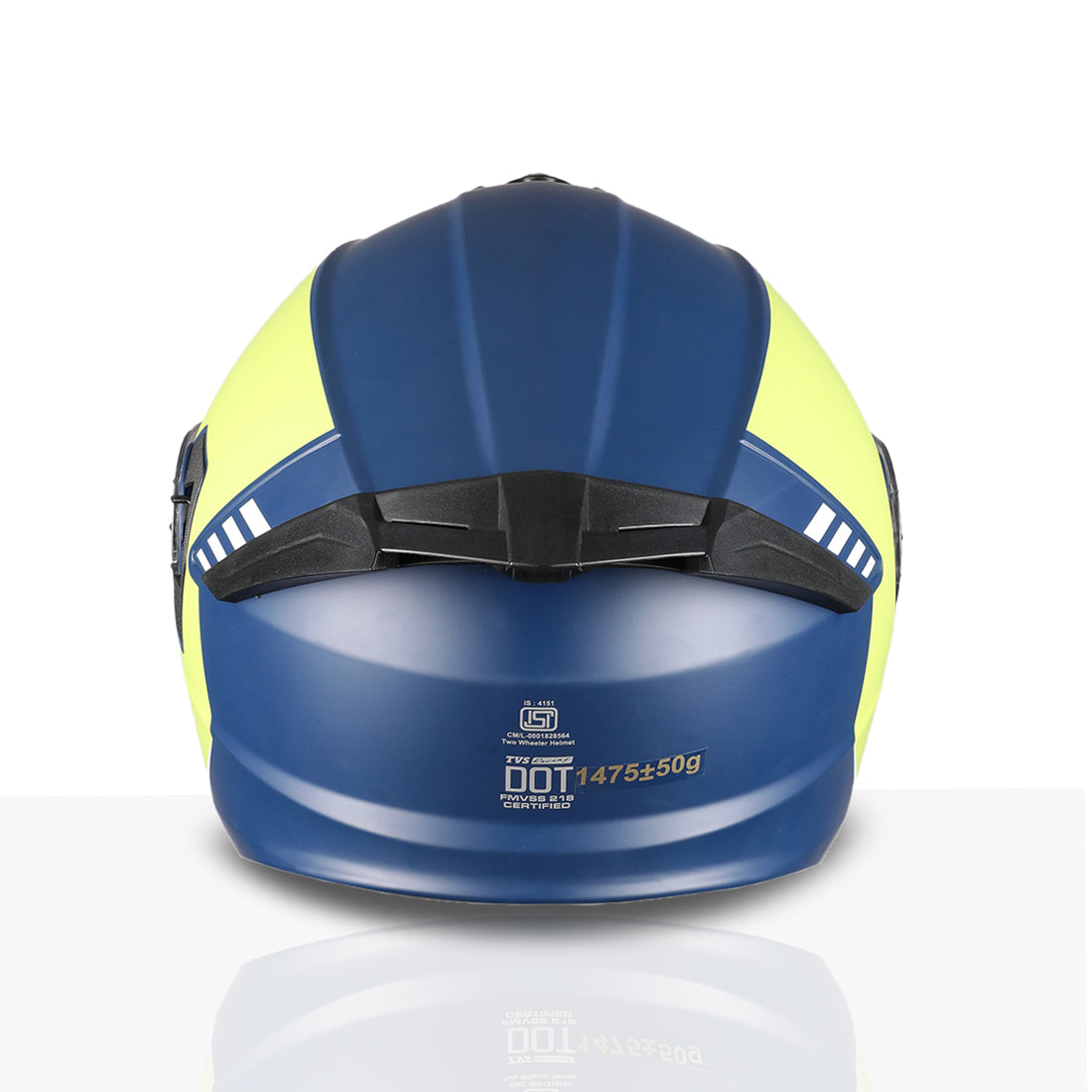 TVS Racing SuperPose Smoked Dual Visor Flip Up Modular Helmet for Men and Women, ISI DOT Certified, ABS Shell, Quick Release Visor, Lightweight, Ventilated, Open Face to Full Face